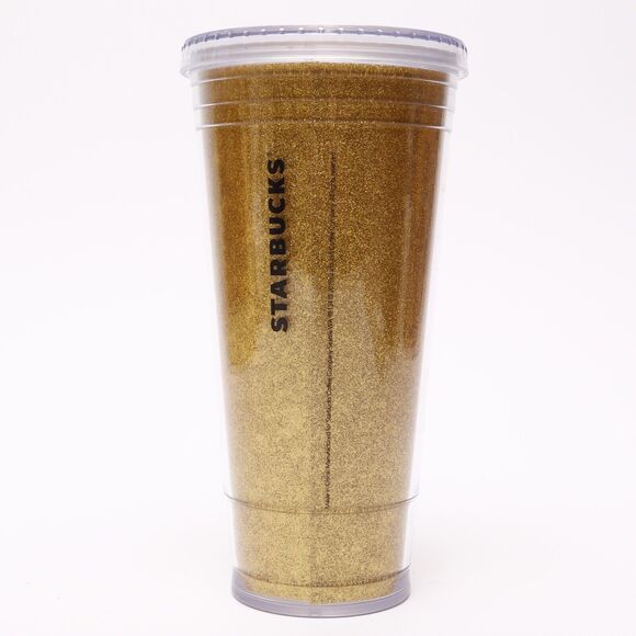 Starbucks Coffee 2018 Gold Glitter 20oz Insulated Tumbler & Lid No Straw - Picture 4 of 9
